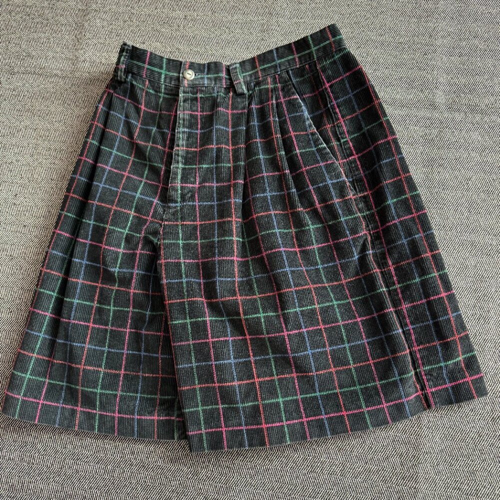 Corduroy Plaid Shorts 28W Vintage EUC - Picture 5 of 13